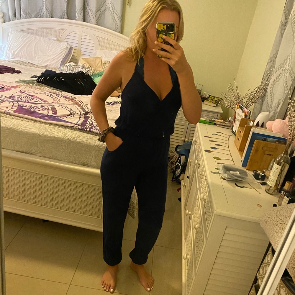 Navy blue halter Jumpsuit